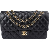 Chanel Quilted Lambskin Medium Double Flap Shoulder Bag