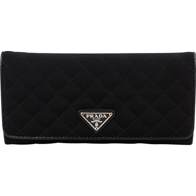 Prada Black Quilted Tessuto Triangle Wallet