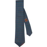 Hermès Toyota Chain Link Pattern Silk Tie Krawatte