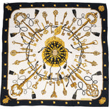Hermès Les Clefs Pointues Silk 90 Scarf Tuch