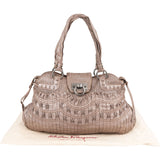 Salvatore Ferragamo Pleated Leather Gancini Flap Bag Handbag
