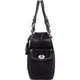 Coach Black Monogram Signature Gallery Tote Shoulder Bag