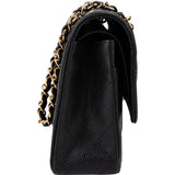 Chanel Quilted Caviar Leather Medium Double Flap Crossbody Bag