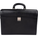 Ermenegildo Zegna Black Pebbled Leather Briefcase Handbag