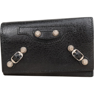 Balenciaga Black Leather Classic Key Holder