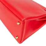 Hermès Rouge Swift Leather Kelly 28 Handbag - vintageandkickz