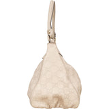 Gucci Leather Monogram Abbey Handbag - vintageandkickz
