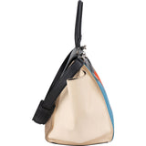 Céline Bicolor Leather Multicolor Striped Cotton Trapeze Handbag
