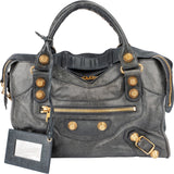 Balenciaga Blue Leather Classic City Handbag