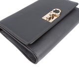 Salvatore Ferragamo Pebbled Leather Gancini Wallet On Chain Crossbody Bag