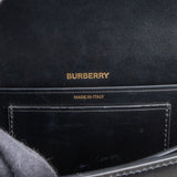 Burberry Black Brushed Leather Small Olympia Crossbody Bag