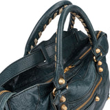 Balenciaga Petrol Leather City Handbag