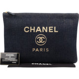 Chanel Tweed Glitter Denim CC Clutch