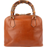 Gucci Brown Calfskin Bamboo Vintage Small Handbag