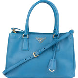 Prada Blue Saffiano Leather Galleria Handbag - vintageandkickz