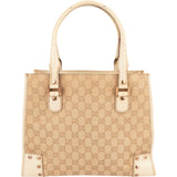 Gucci Monogram GG Canvas Studded Tote Handbag