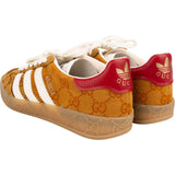 Gucci x Adidas Red Leather Monogram GG Canvas Gazelle Sneakers (US 3 ½ / EU 34)