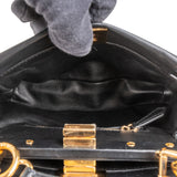 Fendi Black Leather Peekaboo Mini Handbag