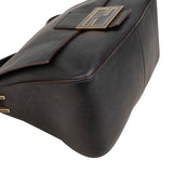 Fendi Black Leather Mamma Baguette Shoulder Bag