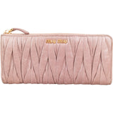 Miu Miu Vitello Matelassé Leather Zip Around Wallet
