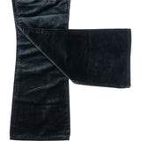 Celine Black Velvet Triomphe Chain Velvet Straight Cut Trousers Pants (28)