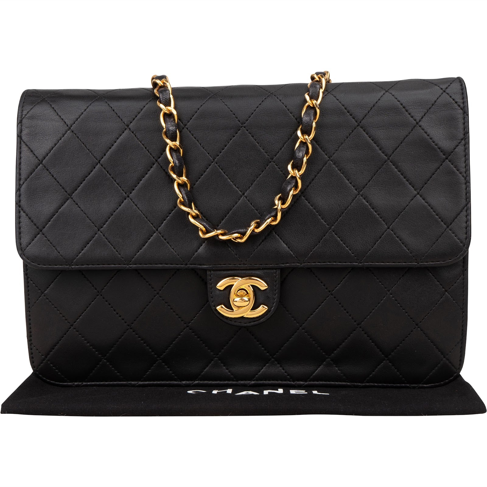 [🔄️B14 / F18] Chanel Quilted Lambskin Medium Double Flap Shoulder Bag - vintageandkickz