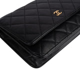 Chanel Quilted Caviar Leather Wallet On Chain Crossbody Bag - vintageandkickz
