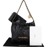 Chanel 22 Quilted Lambskin Drawstring Shoulder Bag