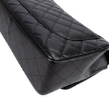 Chanel Quilted Caviar Leather Palladium Jumbo Single Flap Crossbody Bag