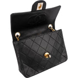 Chanel Quilted Lambskin Mini Rectangular 24K Gold Single Flap Crossbody Bag