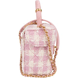 Chanel Quilted Tweed Top Handle CC Vanity Case Crossbody Bag