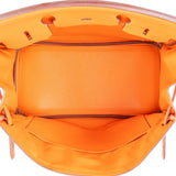 Hermès Orange H Taurillon Clemence Leather Palladium Birkin 30 Handbag