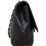 Chanel Quilted Caviar Leather Jumbo Single Flap Crossbody Bag