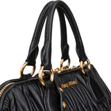Miu Miu Matelassé Nappa Leather Bowler Handbag