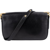 Celine Black Leather Triomphe Shoulder Bag - vintageandkickz