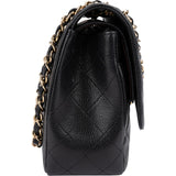 Chanel Quilted Caviar Leather Gold Jumbo Double Flap Crossbody Bag