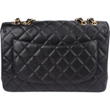 Chanel Quilted Caviar Leather Jumbo Single Flap Crossbody Bag