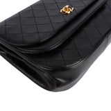 Chanel Quilted Lambskin 24K Gold Half Moon Single Flap Shoulder Bag