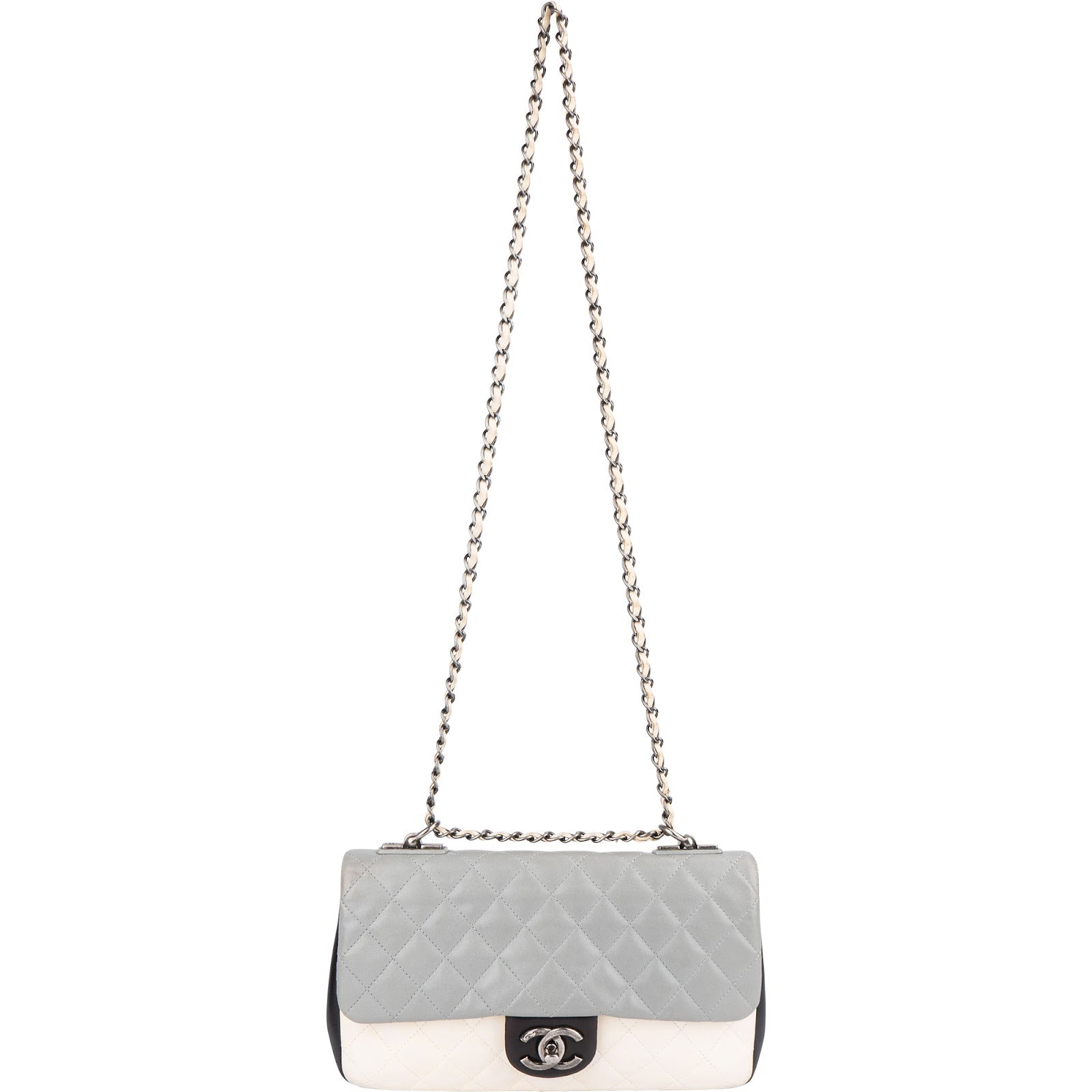 Chanel Quilted Tricolor Lambskin Single Flap Crossbody Bag - vintageandkickz