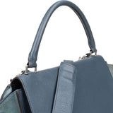 Céline Suede Bicolor Leather Trapeze Handbag