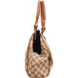 Gucci Monogram Canvas GG Bamboo Frame Top Handbag