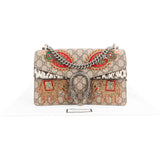 Gucci Limited Monogram GG Supreme  Embroidered Python Dionysus Shoulder Bag