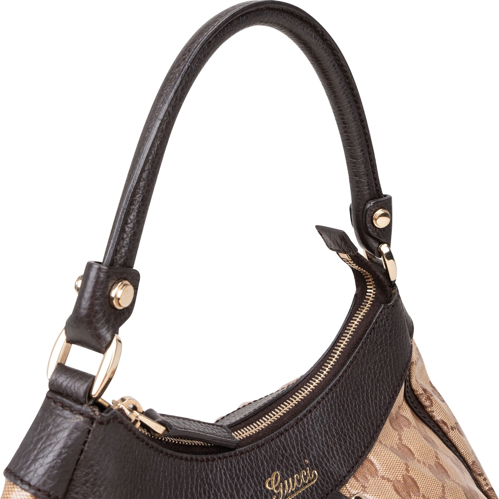 Gucci Monogram GG Patent Abbey Handbag - vintageandkickz