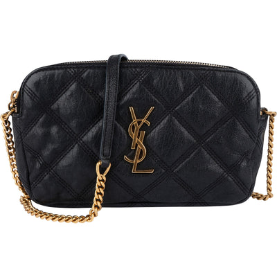 Saint Laurent Black Quilted Leather Becky Crossbody Bag