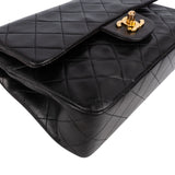 Chanel Quilted Lambskin 24K Gold Small Double Flap Shoulder Bag