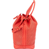Louis Vuitton Limited Cruise Collection Red Perforated Leather Sac Noé Grande Shoulder Bag