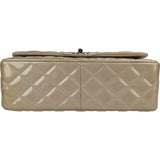 Chanel Quilted Patent Leather Jumbo Double Flap Crossbody Bag