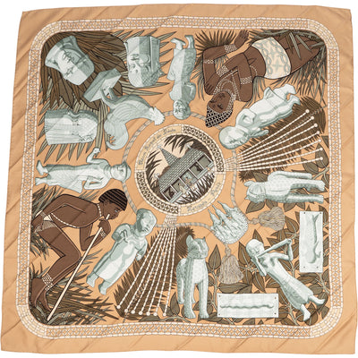 Hermès Palais Royal du Benin Silk 90 Scarf Tuch