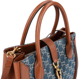 Gucci Monogram GG Denim Jackie 1961 Tote Crossbody Handbag