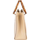 Gucci Patent Leather Bamboo Handle Large Diana Tote Handbag